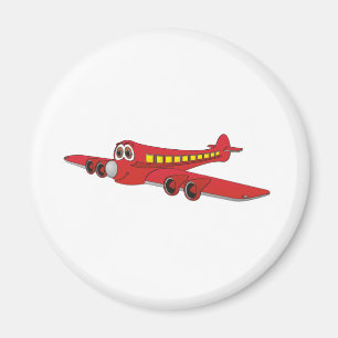 Aimant Bande dessinée rouge d'avion de passagers