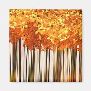 Aimant Bande gris orangé artistique de la forêt d'érable
