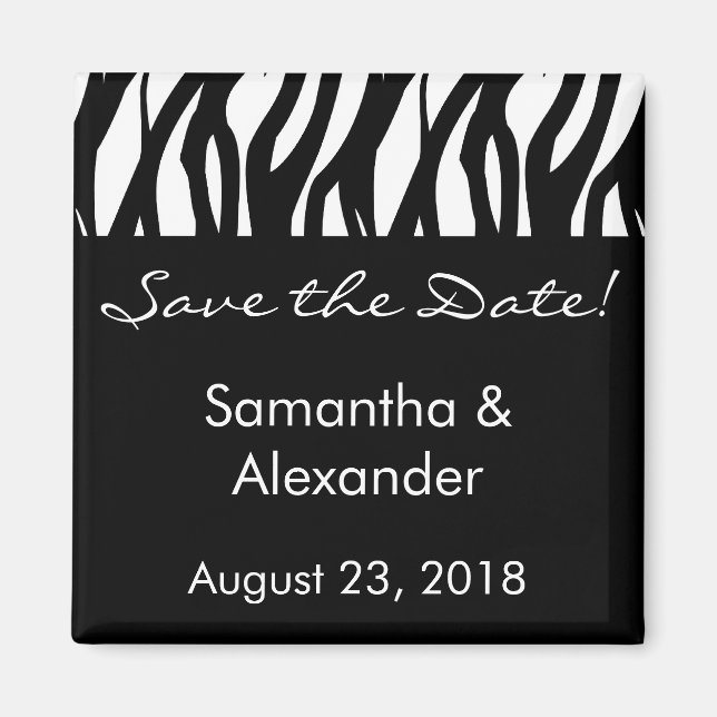 Aimant Bande moderniste noire et blanche (Devant)