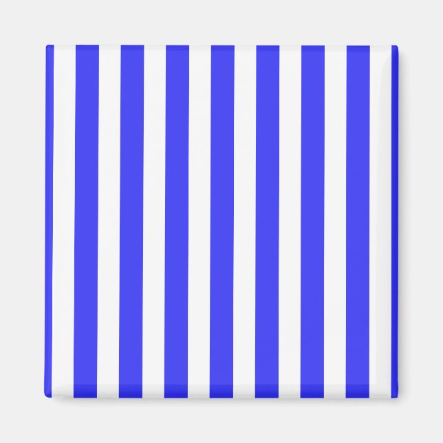 Aimant Bandes de bonbons royales bleues et blanches (Devant)