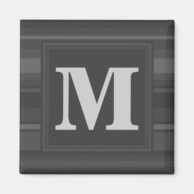 Aimant Bandes de charbon de monogramme (Devant)