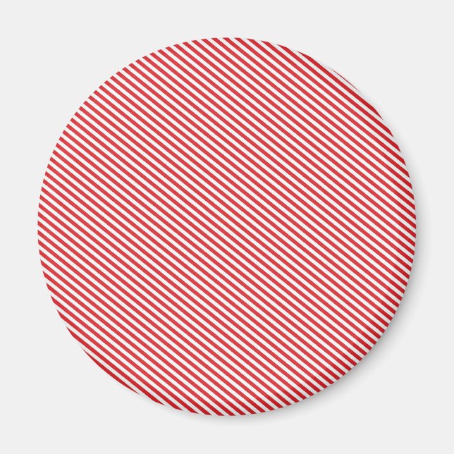 Aimant Bandes diagonales rouges et blanches (Devant)