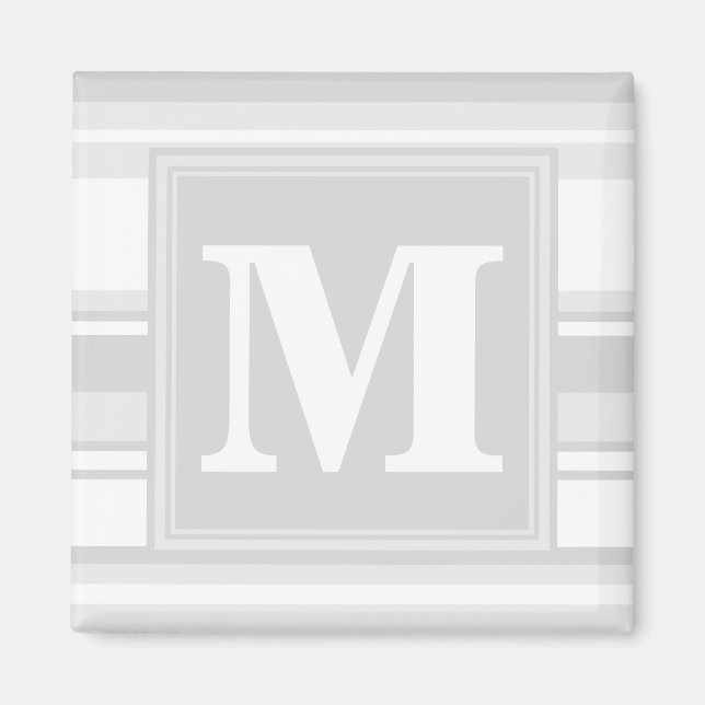 Aimant Bandes gris clair monogrammes (Devant)