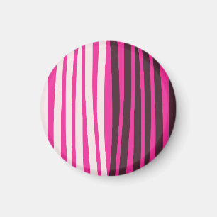 Aimant Bandes verticales rose blanc et noir
