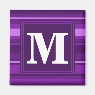 Aimant Bandes violettes monogrammes