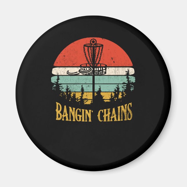 Aimant Bangin Chains Retro Disque Golf Frisbee Sport (Devant)