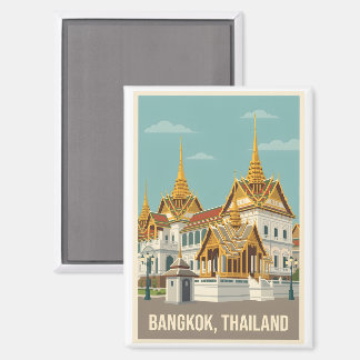 Aimant Bangkok Thailand Vintage Travel Poster