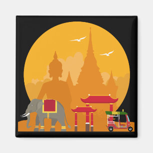 Aimant Bangkok Thaïlande Budda Elefant Tuk Tuk - idée d