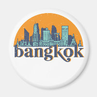 Bangkok Thaïlande Retro City Skyline Cityscape Art