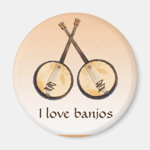 Aimant Banjo instrument de musique orange magnétique