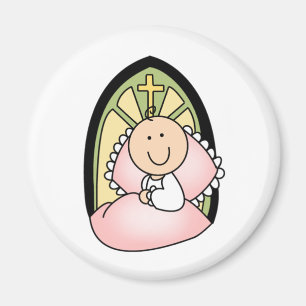 Aimant Baptême Bébé Fille