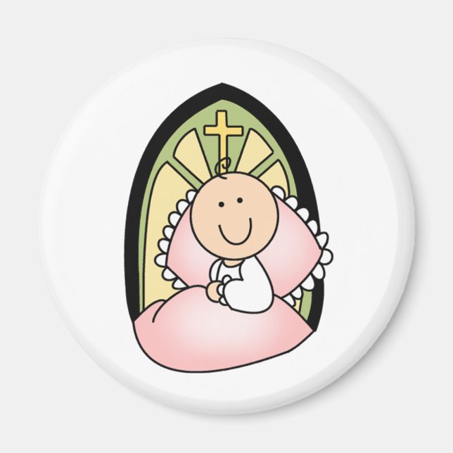 Aimant Baptême Bébé Fille (Devant)