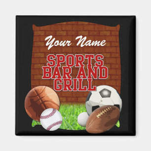 Aimant Bar et grill Funny Sports Personnalisé