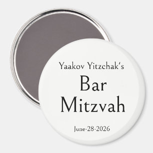 Aimant Bar Mitzvah, Personnalisé, Moderne Simple Minimali