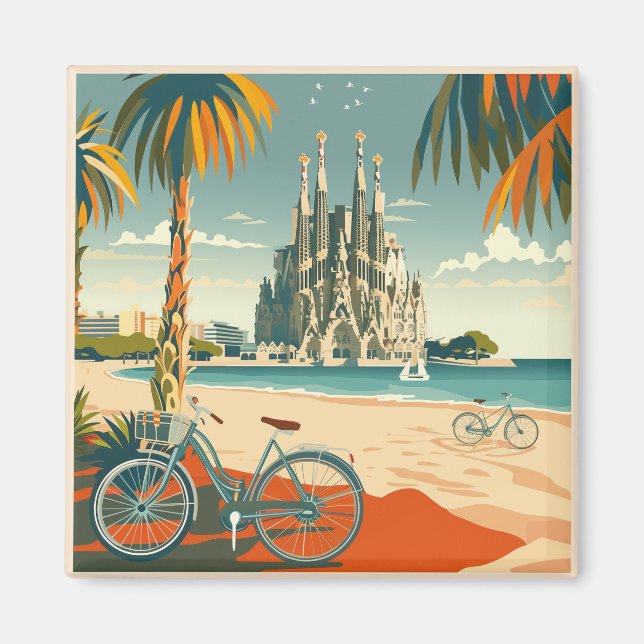 Aimant Barcelona, Park Guell, Sagrada Familia, Souvenir (Devant)