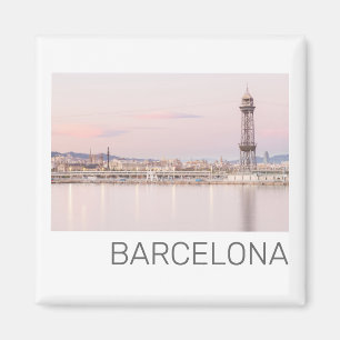 Aimant Barcelona Skyline Sunset Catalanonia Spain