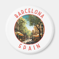 Barcelone Espagne La Rambla Retro Cercle désorgani