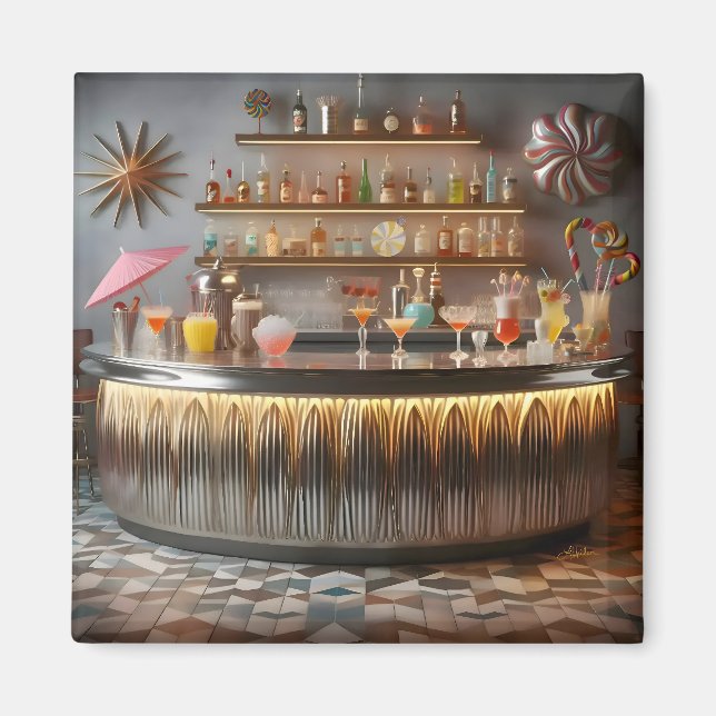 Aimant Barre de parti futuriste atomique du milieu du siè (Devant)