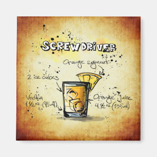 Aimant Barre d'or de recettes de tournevis Cocktail