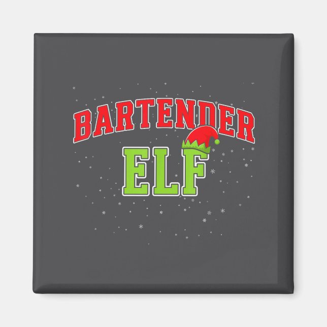 Aimant Bartender Elf Christmas Family Matching Group Xmas (Devant)