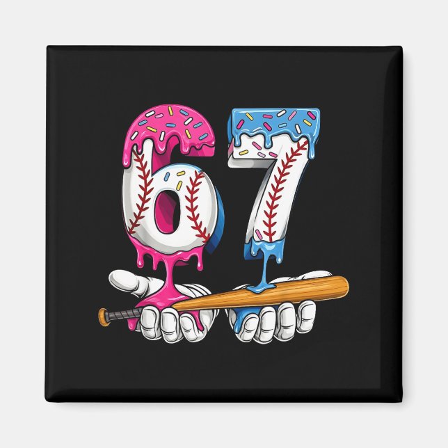 Aimant Baseball 67 Ice Cream Drip Six Seven Boys Funny Me (Devant)