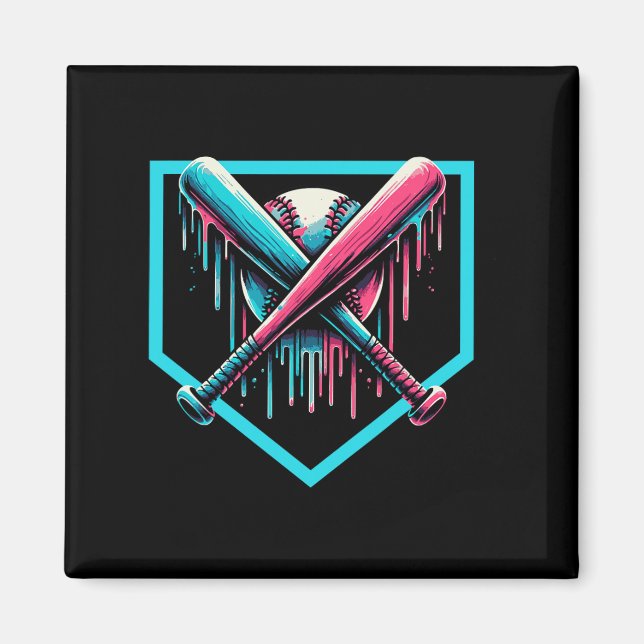 Aimant Baseball Accueil Plate Driys Baseball Bat (Devant)