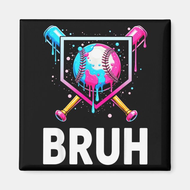 Aimant Baseball Drip Funny Bruh Ice Cream Dripng Matching (Devant)