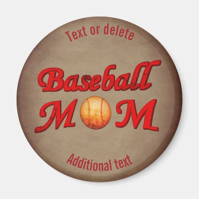 Aimant Baseball Mom Cute Personalized (Devant)