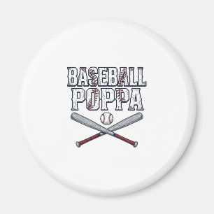 Aimant Baseball Poppa Vintage Gravure Design de T-Shirt_1