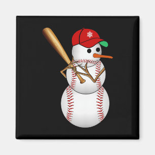 Aimant Baseball Snowman neige Noël Noël cadeaux Hommes Fe