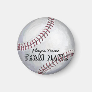 Aimant Baseball with Name and Number