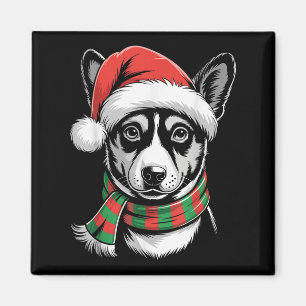 Aimant Basenji Chien Noël Noël Chapeau Noël Écharpe Costu