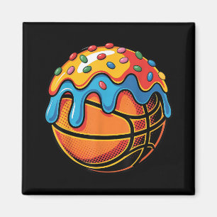 Aimant Basket-ball dépoli coloré Dessert Style Artwork
