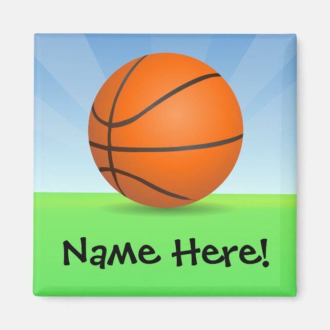 Aimant Basket-ball sportif pour enfants personnalisés Jou (Devant)