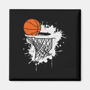 Aimant Basket-ball Vintage Joueur entraîneur Sports Balle
