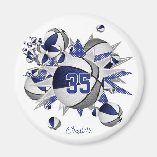 Aimant basket gris bleu étoiles acheter 1 ou acheter en é