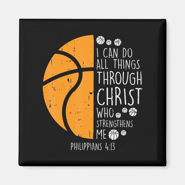 Aimant Basket Je Peux Faire Des Choses Bible Verse Dieu J (Devant)