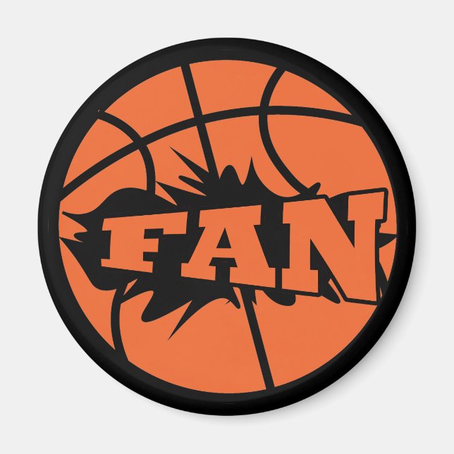 Aimant Basket joueur ventilateur orange balle (Devant)
