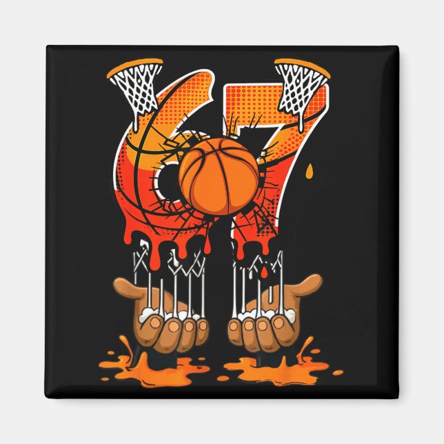 Aimant Basketball 67 Six Seven 6 7 Boys Funny Gen Alpha M (Devant)