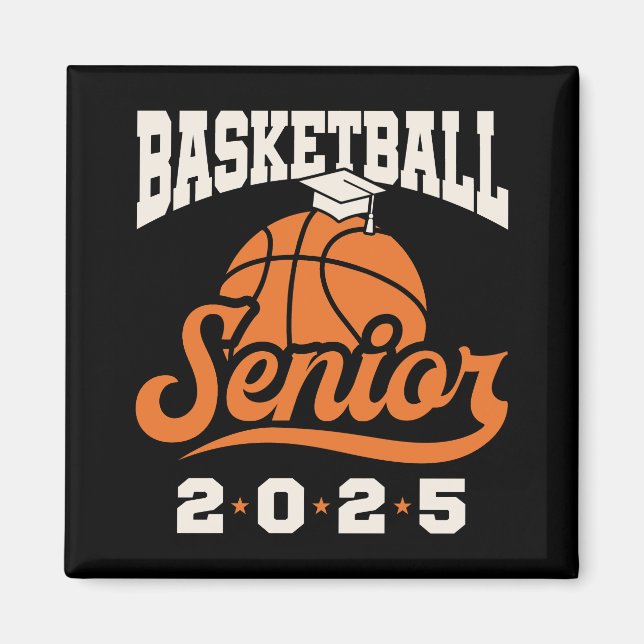Aimant Basketball de classe supérieure de 2025 Graduation (Devant)