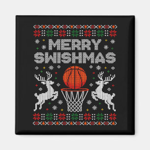 Aimant Basketball Noël Sweat Ugly Merry Swishmas M