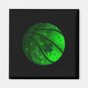 Aimant Basketball Shamrock irlandais Lucky Clover St Patr