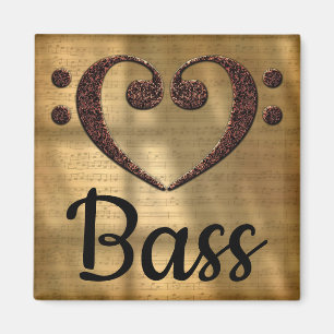 Aimant Basse double Clef Heart Basse
