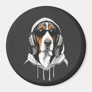 Aimant Basset Hound Portant un Sweat - shirt à capuche am