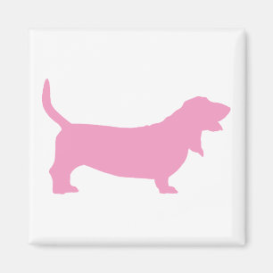 Aimant Basset Hound (rose)