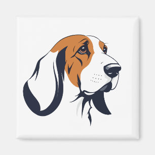Aimant Basset Hound Vector Art Animal Moderne Ville Urbai