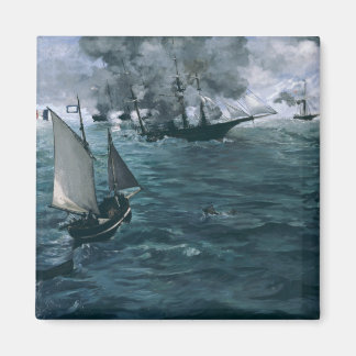 Aimant Bataille USS Kearsarge et CSS Alabama par Manet