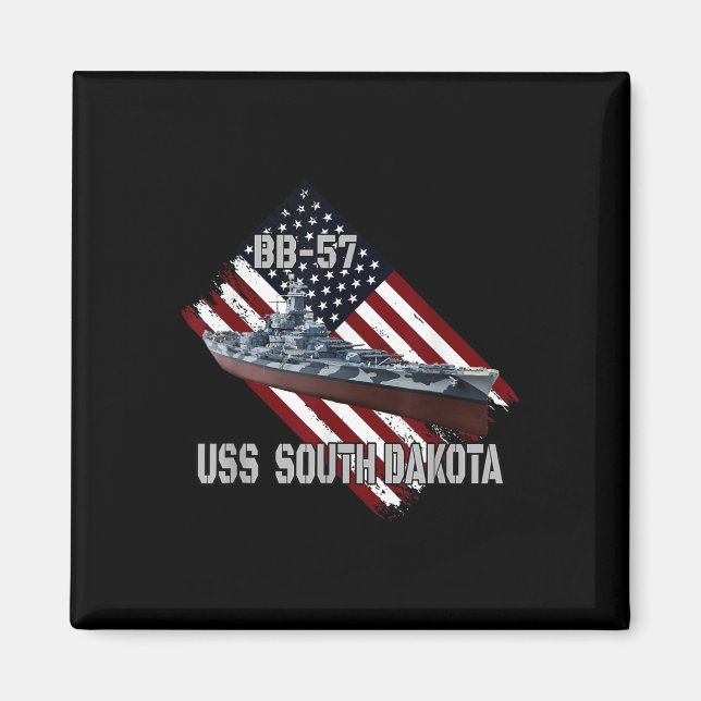 Aimant Bataillon Uss South Dakota Bb-57 &amp; Combat War (Devant)