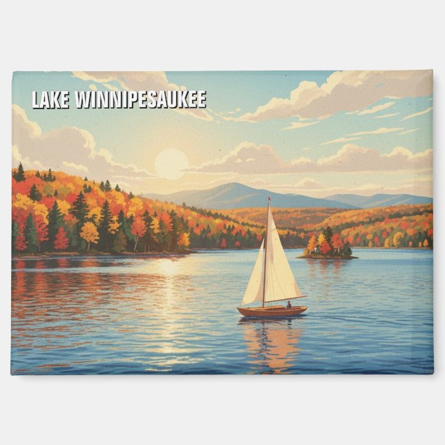 Aimant Bateau à voile sur le lac Winnipesaukee Travel (Recto)