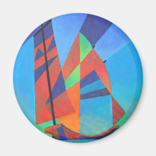 Aimant Bateau Abstrait Art Junk contre Deep Blue Sky